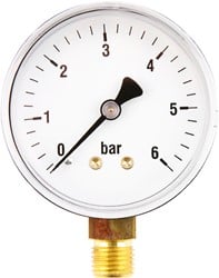 Manometer 6001 63 MM Onderaansluiting