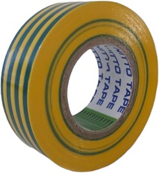 PVC isolatie tape geel groen 19 mm x 10 meter