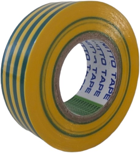 PVC isolatie tape geel groen 19 mm x 10 meter