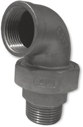 RVS Haakse koppeling konisch binnendraad x buitendraad