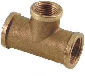 Bonfix T-stuk verloop messing - 3 x binnendraad - 1/2'' x 3/8'' x 1/2''