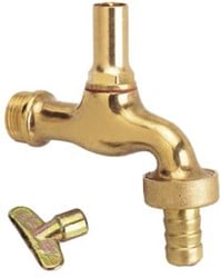 Bonfix Tapkraan met slangkoppeling +sleutel - gepolijst messing - 1/2''