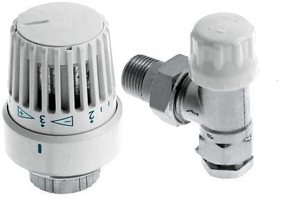 Bonfix Thermostaat radiatorventiel + adaptor haaks - 15 x 1/2''