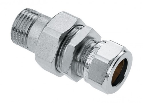 Bonfix radiatorkoppeling recht  messing vertind - koppeling buitendraad x knel -  1/2'' x 15