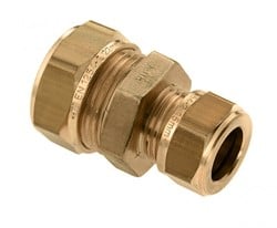 Bonfix rechte verloop koppeling messing - knel x knel