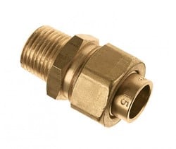 Bonfix 3-delige rechte koppeling messing