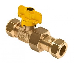 Bonfix Gaskogelkraan - knel x koppeling knel - 22mm x 22mm