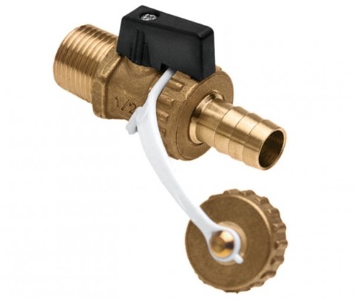 Bonfix Vul/aftapkraan kogel met zwarte hendel - 1/2''