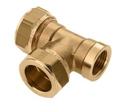 Bonfix T-stuk Messing - Knel x Knel x Binnendraad