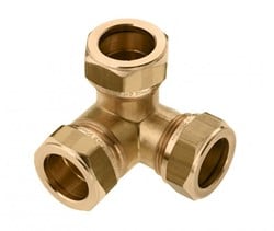 Bonfix T-stuk hoek messing - 3 x knel