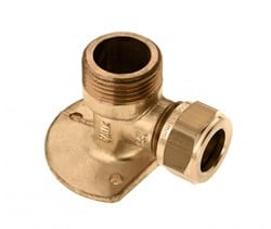 Bonfix Muurplaat messing - buitendraad x knel - 3/4'' x 15 mm