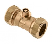 Bonfix rechte koppeling met ontluchter messing - knel x knel  - 15 mm