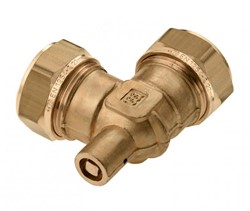 Bonfix Knie met ontluchter messing - 2 x knel - 22 mm