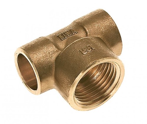 Bonfix T-stuk messing - capillair x binnendraad x capillair