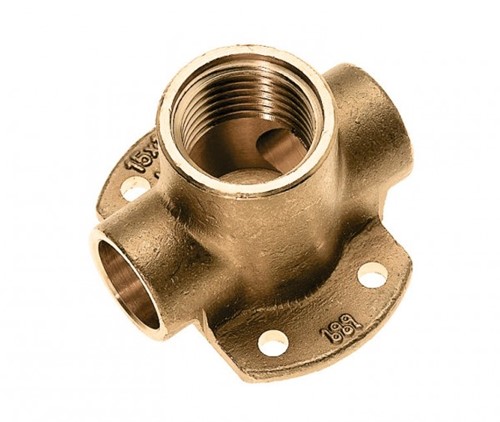 Bonfix Cap Muurplaat messing - laag - 15 mm x 1/2 x 15 mm''