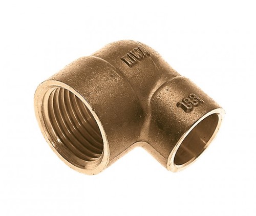 Bonfix Knie messing - binnendraad x capillair - 1/2 x 12 mm''