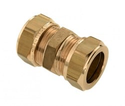 Bonfix rechte koppeling messing - knel x knel