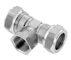 Bonfix T-stuk messing vertind - knel x binnendraad x knel