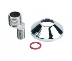 Bonfix S-koppeling sprong 17,5mm - verchroomde rozet en fiberring -  3/4'' x 3/8''