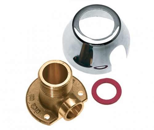 Bonfix muurplaat + verchroomde rozet en fiberring - buitendraad x capillair