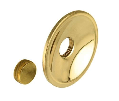 Bonfix gevelplaat rond met stop messing gepolijst - 3/4 inw.