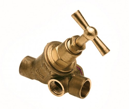Bonfix Stopkraan met aftap KIWA messing - 2 x capillair