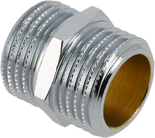 Bonfix Dubbele nippel verchroomd - 2 x buitendraad - 3/8''