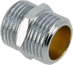 Bonfix Dubbele nippel verchroomd - 2 x buitendraad