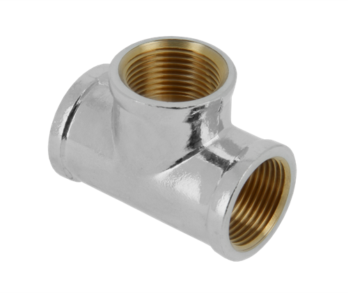 Bonfix T-stuk verchroomd - 3 x binnendraad