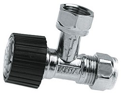 Bonfix hoekstopkraan messing vertind - binnendraad x knel - 3/8'' x 12 mm