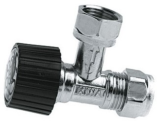 Bonfix hoekstopkraan messing vertind - binnendraad x knel - 3/8'' x 12 mm