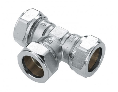 Bonfix T-stuk messing vertind - 3 x knel