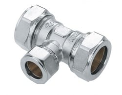 Bonfix T-stuk verloop messing vertind - knel x knel x knel