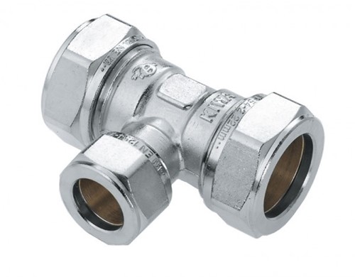 Bonfix T-stuk verloop messing vertind - knel x knel x knel