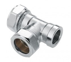 Bonfix T-stuk messing vertind - knel x knel x binnendraad