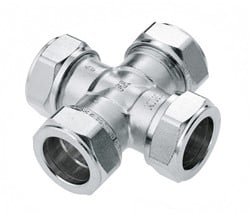 Bonfix kruisstuk messing vertind - 4 x knel - 22 x 15 x 15 x 15