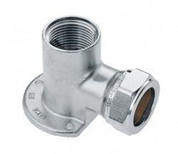 Bonfix muurplaat messing vertind - binnendraad x knel