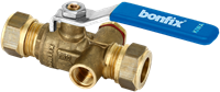 Bonfix Kogelstopkraan knel + aftap messing