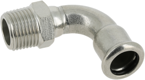 Bonfix Press bocht 90º RVS - buitendraad x press