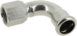 Bonfix Press bocht 90º RVS - binnendraad x press