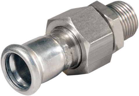 Bonfix Press 3-delige koppeling RVS - buitendraad x press - 1 1/4 x 35 mm''