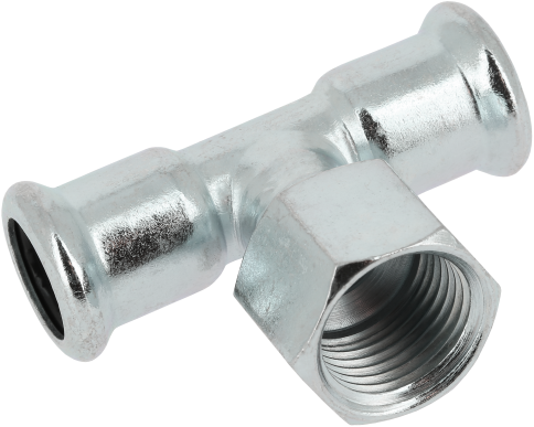 Bonfix Press T-stuk staalverzinkt - press x binnendraad x press