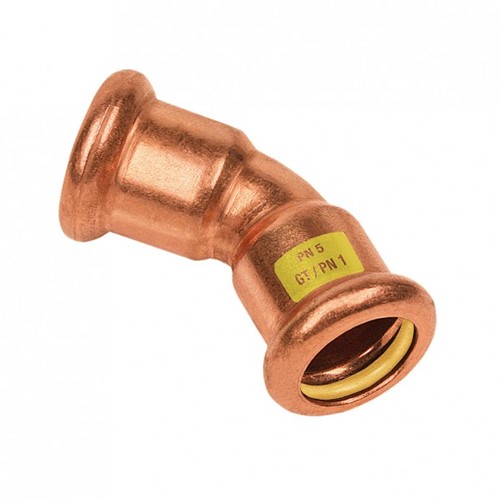 Bonfix Press GAS Bocht 45º roodkoper - 2 x press