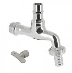 Bonfix Tapkraan met slangkoppeling ingericht voor sleutel - gepolijst chroom - 1/2''