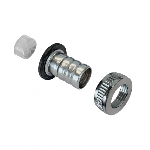 Bonfix Verchroomde slangkoppeling met borging en straalverdeler - 1/2'' x 3/4''