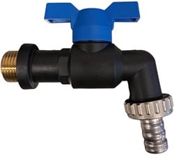 VIR kogelkraan met slangwartel type 218 blauw