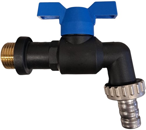 VIR kogelkraan met slangwartel type 218 blauw