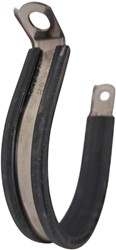 Leidingklem 48mm. RVS + rubber inlage