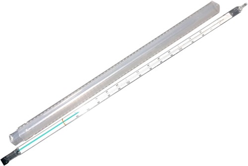 Chem. thermometer -10 +250° l.300mm, groene vl.vul.G10364